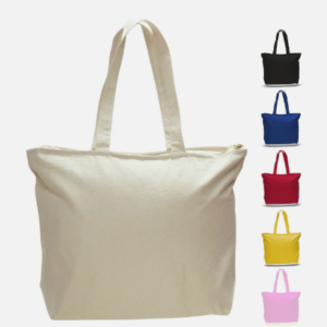 Heavy Canvas Zipper Tote Bag
