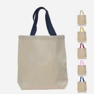 Cotton Canvas Tote Bag (Color Handles)